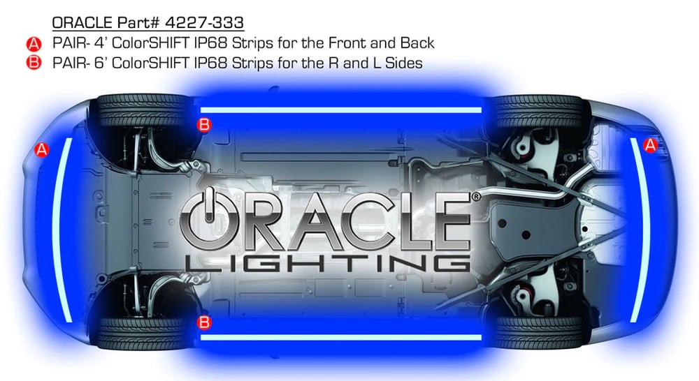 ORACLE UNDERBODY COLORSHIFT LED KIT WITH BC1 BLUETOOTH CONTROLLER